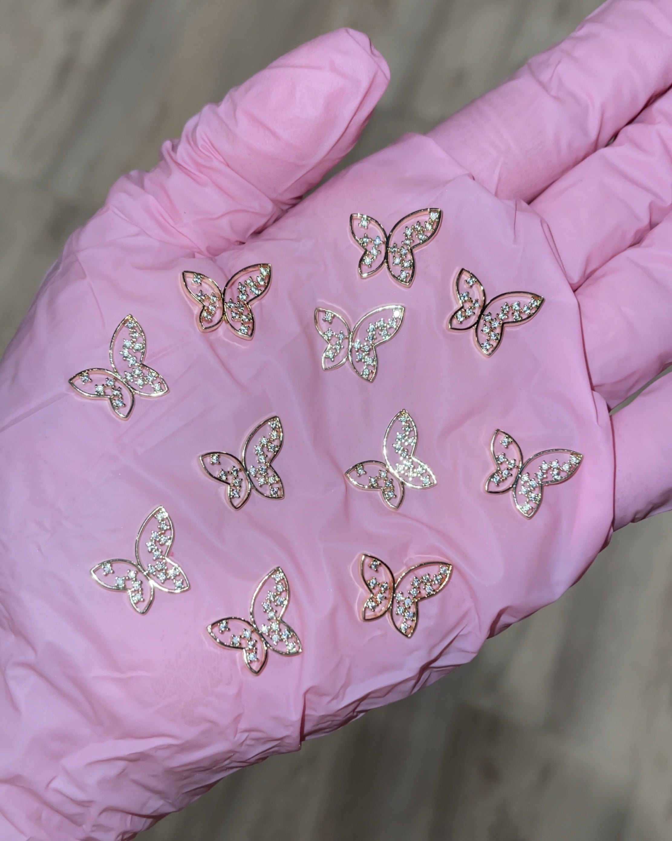 GLISTENING BUTTERFLY CHARMS - 4PCS