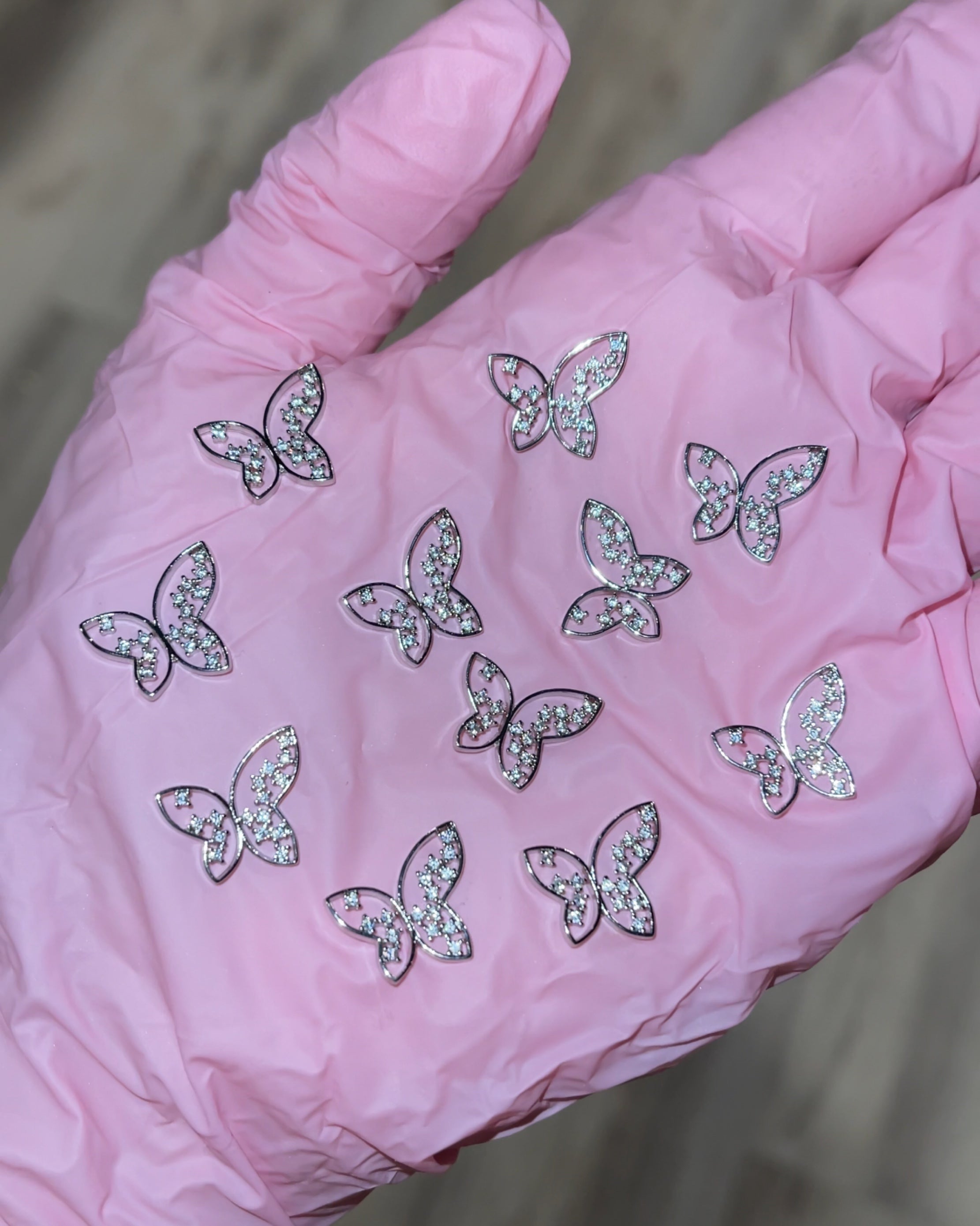 GLISTENING BUTTERFLY CHARMS - 4PCS